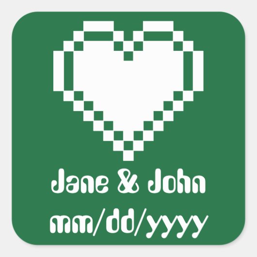 Onze 8-bits harten in de groene Sticker (Voorkant)