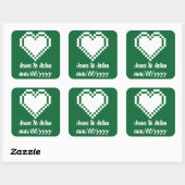Onze 8-bits harten in de groene Sticker (Vel)