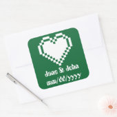 Onze 8-bits harten in de groene Sticker (Envelop)