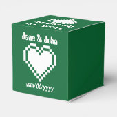 Onze 8-bits harten in de groene voetendoos bedankdoosjes (Achterkant)