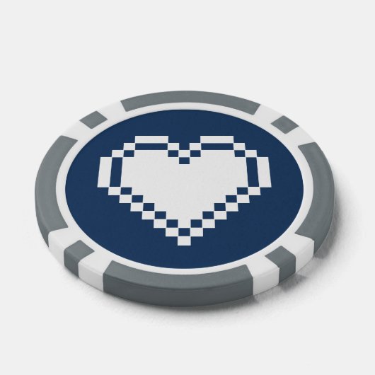 Onze 8-bits harten in de marine poker chips (Enkel)