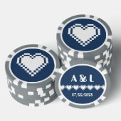 Onze 8-bits harten in de marine poker chips (Opstapeling)