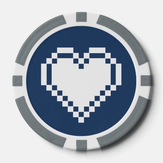 Onze 8-bits harten in de marine poker chips (Voorkant)