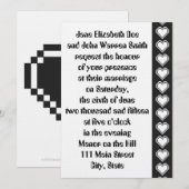 Onze 8-bits harten in de Uitnodiging van het Zwart (Voorkant / Achterkant)