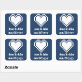 Onze 8-bits harten in de zeesticker vierkante sticker (Vel)