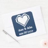 Onze 8-bits harten in de zeesticker vierkante sticker (Envelop)