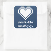 Onze 8-bits harten in de zeesticker vierkante sticker (Tas)