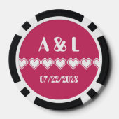 Onze 8-bits harten in frambozen poker chips (Achterkant)