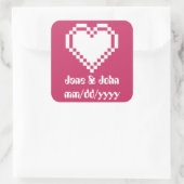 Onze 8-bits harten in frambozenticker vierkante sticker (Tas)