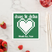 Onze 8-bits harten in Green Napkins Servetten (Insitu)