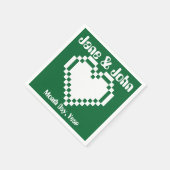Onze 8-bits harten in Green Napkins Servetten (Hoek)