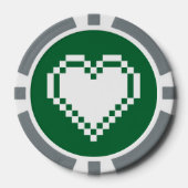 Onze 8-bits harten in het groen poker chips (Voorkant)
