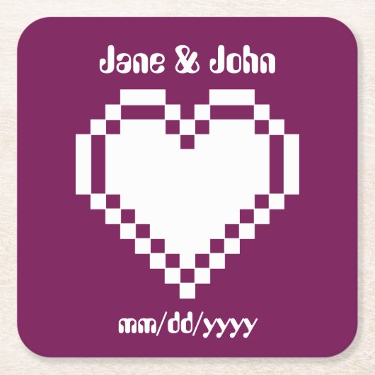 Onze 8-bits harten in het Onderzetter Wijnpapier (Voorkant)