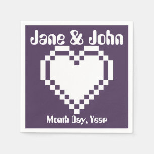 Onze 8-bits harten in het Paarse Napkins Servetten