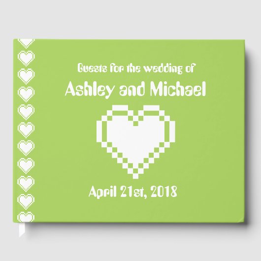 Onze 8-bits harten in het Peridot Guest Book Gastenboek (Voorkant)