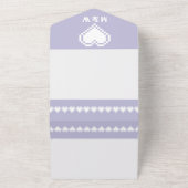 Onze 8-bits harten in Lavender All In One Uitnodiging (Buitenkant)
