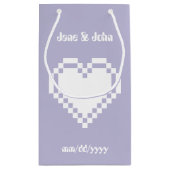 Onze 8-bits harten in Lavender Gift Bag Klein Cadeauzakje (Achterkant)