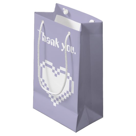 Onze 8-bits harten in Lavender Gift Bag Klein Cadeauzakje (Voorkant Gekanteld)