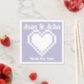 Onze 8-bits harten in Lavender Napkins Servetten (Insitu)