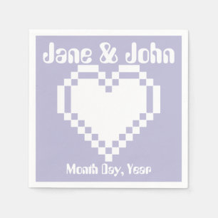 Onze 8-bits harten in Lavender Napkins Servetten