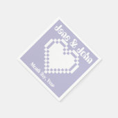 Onze 8-bits harten in Lavender Napkins Servetten (Hoek)