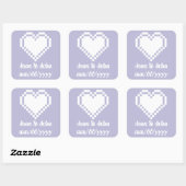 Onze 8-bits harten in Lavender Sticker (Vel)