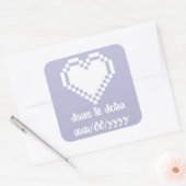 Onze 8-bits harten in Lavender Sticker (Envelop)