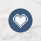 Onze 8-bits harten in Navy Table Confetti (Kleine voorkant)
