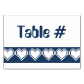 Onze 8-bits harten in Navy Table Kaart (Achterkant)