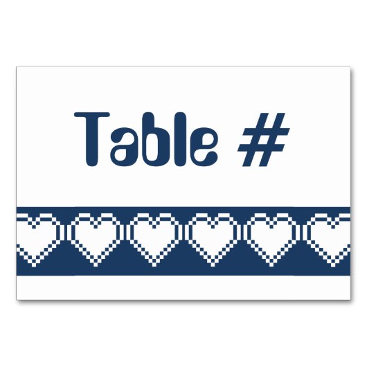 Onze 8-bits harten in Navy Table Kaart (Voorkant)