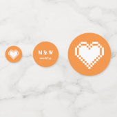 Onze 8-bits harten in Oranje tafel Confetti (Voorkanten)