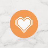 Onze 8-bits harten in Oranje tafel Confetti (Kleine voorkant)