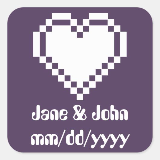 Onze 8-bits harten in Paarse sticker (Voorkant)