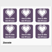 Onze 8-bits harten in Paarse sticker (Vel)