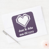 Onze 8-bits harten in Paarse sticker (Envelop)