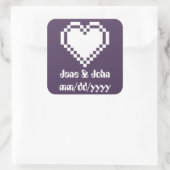 Onze 8-bits harten in Paarse sticker (Tas)