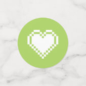 Onze 8-bits harten in Peridot Table Confetti (Kleine voorkant)