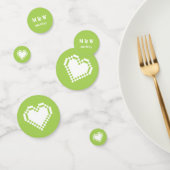 Onze 8-bits harten in Peridot Table Confetti (Groep)