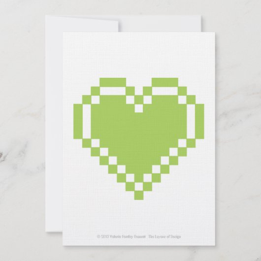 Onze 8-bits harten in Peridot Wedding Invitation Kaart (Achterkant)