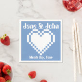 Onze 8-bits harten in Periwinkle Napkins Servetten (Insitu)