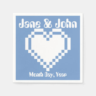 Onze 8-bits harten in Periwinkle Napkins Servetten