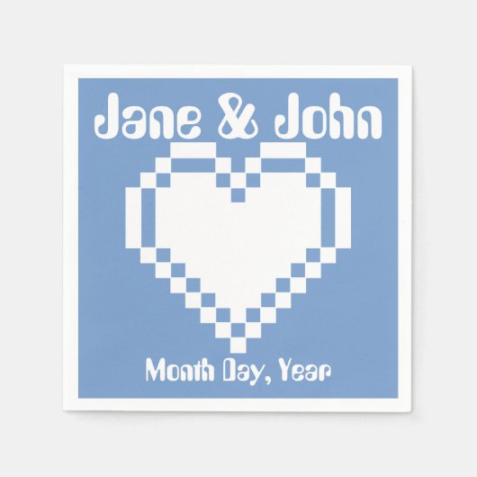 Onze 8-bits harten in Periwinkle Napkins Servetten (Voorkant)