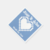 Onze 8-bits harten in Periwinkle Napkins Servetten (Hoek)