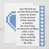 Onze 8-bits harten in Periwinkle Wedding Invitatio Kaart (Voorkant / Achterkant)