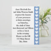 Onze 8-bits harten in Periwinkle Wedding Invitatio Kaart (Staand voorkant)
