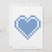 Onze 8-bits harten in Periwinkle Wedding Invitatio Kaart (Achterkant)