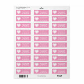 Onze 8-bits harten in Petal Pink Address Label (Full Sheet)