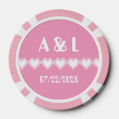 Onze 8-bits harten in Petal Pink Poker Chips (Achterkant)