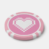 Onze 8-bits harten in Petal Pink Poker Chips (Enkel)