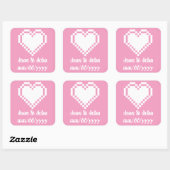 Onze 8-bits harten in Petal Pink Sticker (Vel)